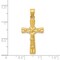 14K Yellow Gold Hollow Crucifix Pendant Jewelry 35mm x 16.8mm